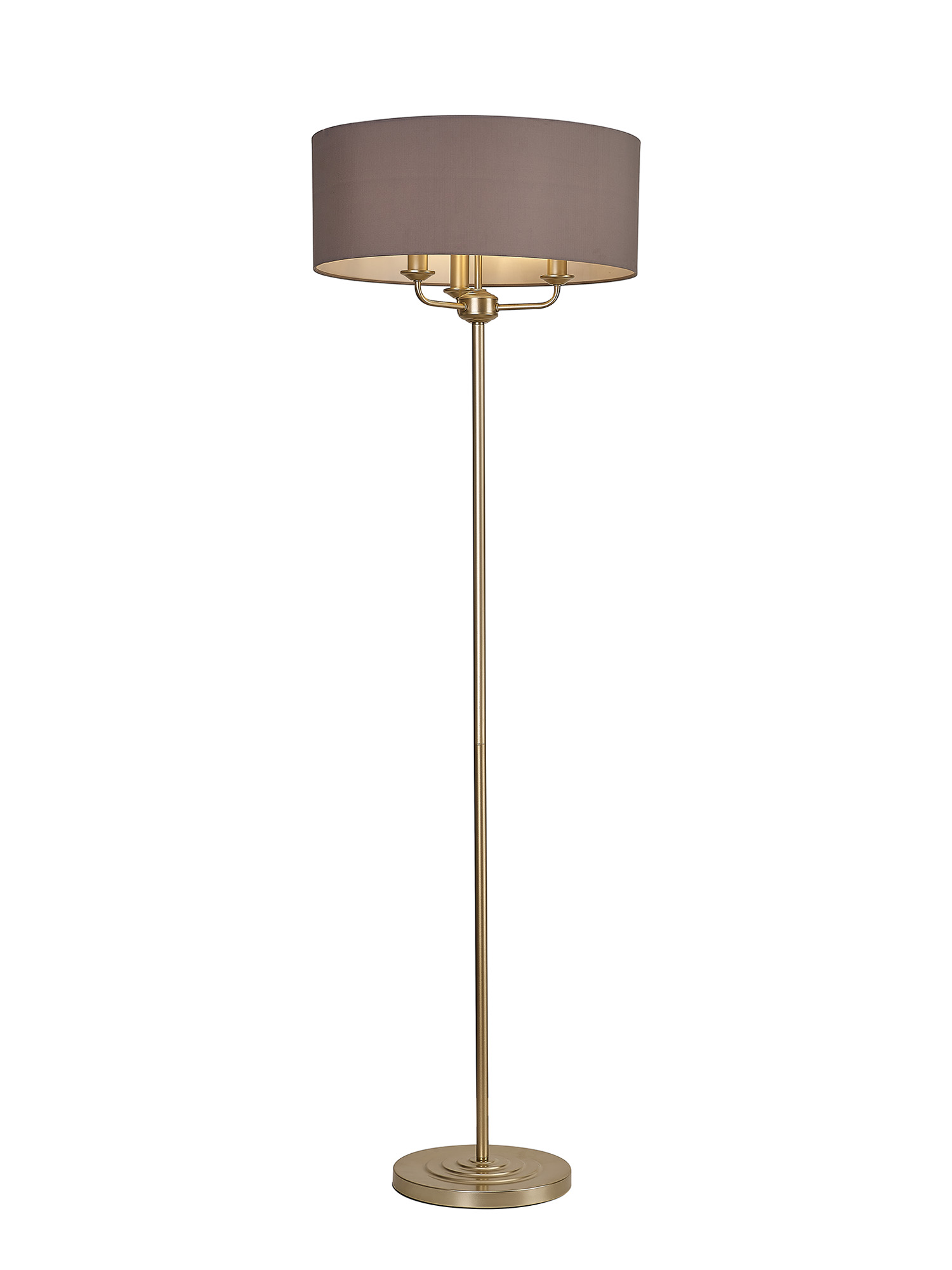 DK1000  Banyan 45cm 3 Light Floor Lamp Champagne Gold; Grey